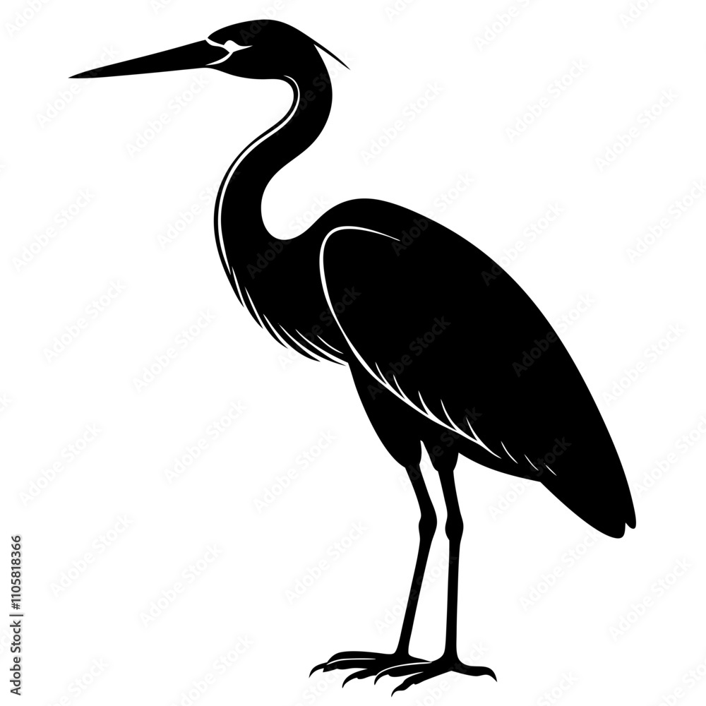 Obraz premium heron icon silhouette on White background