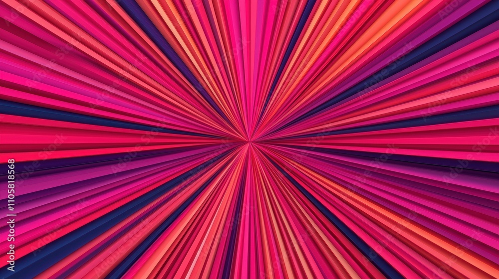 Vibrant Abstract Lines Radiating from Center in Bold Pink and Purple Tones