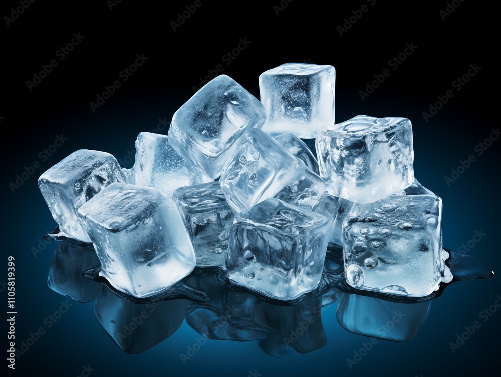 A Chilling Collection of Ice Cubes, Perfect for a Refreshing Drink A Chilling Collection of Ice Cubes, Perfect for a Refreshing Drink