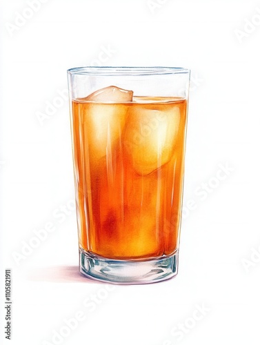 Wallpaper Mural A tall glass filled with ice and a refreshing amber drink, perfect for quenching thirst on a hot day. Torontodigital.ca