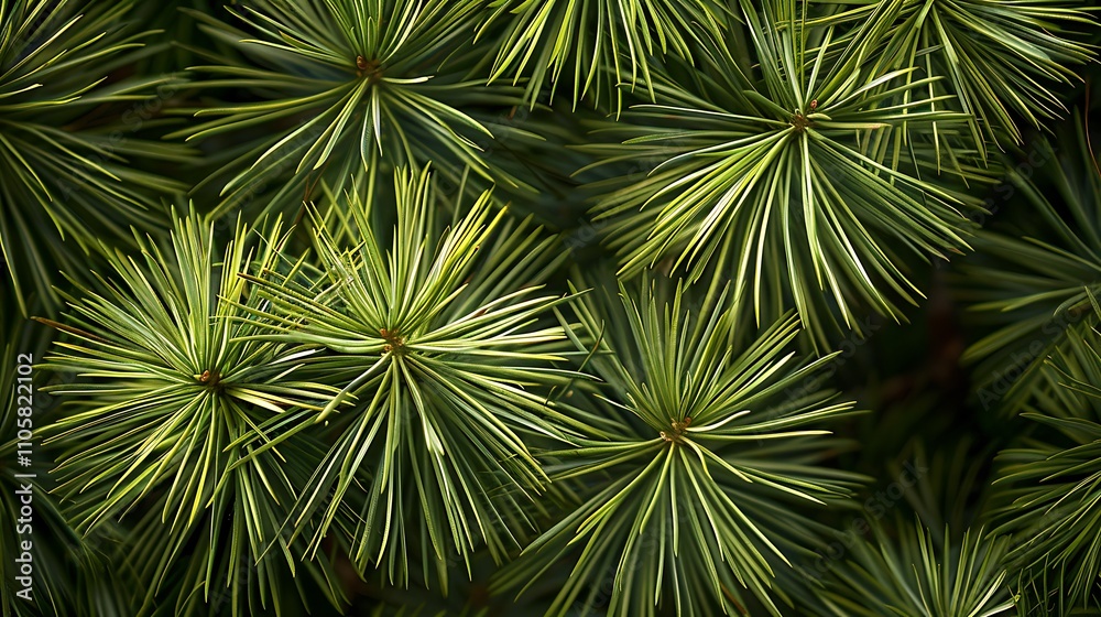A detailed view of the long, slender needles of a pine tree, showing their vibrant green color and fine texture A detailed view of the long, slender needles of a pine tree, showing their vibrant green color and fine texture