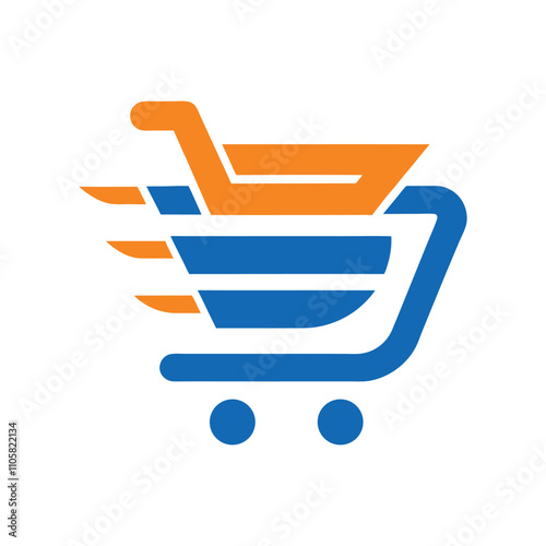 Online Shopping Logo Design Vector Illustration for E-commerce Branding