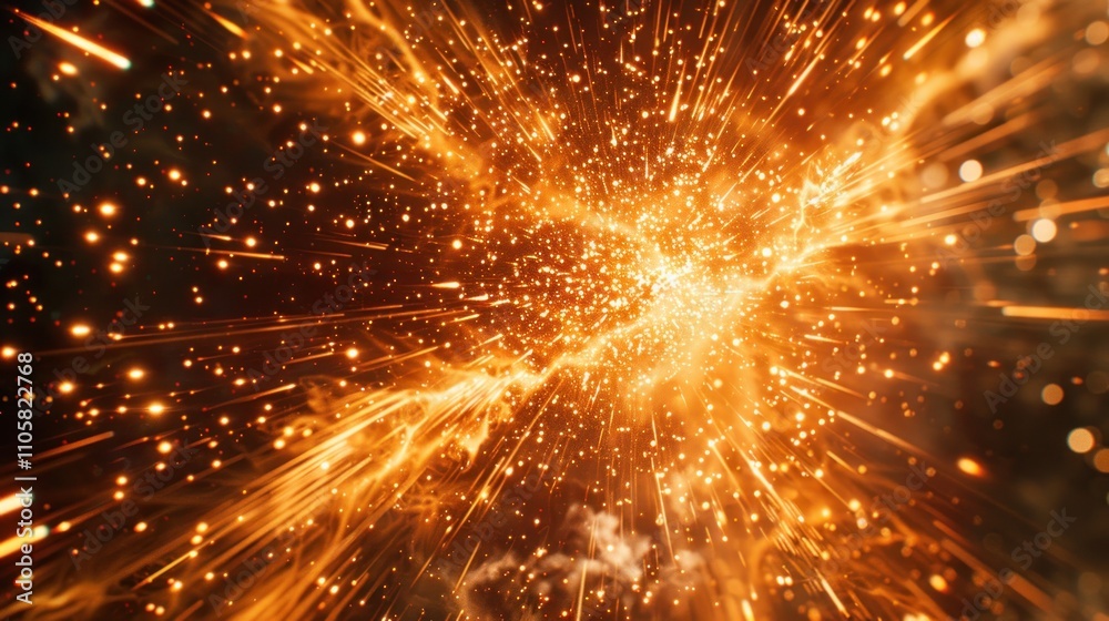 Abstract fiery explosion with sparks and glowing particles. Abstract fiery explosion with sparks and glowing particles.