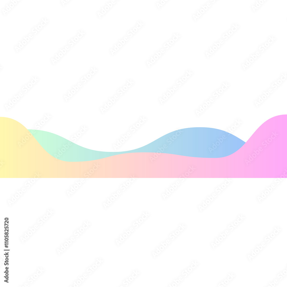 Fototapeta premium Wave shape frame PNG Transparent color gradient
