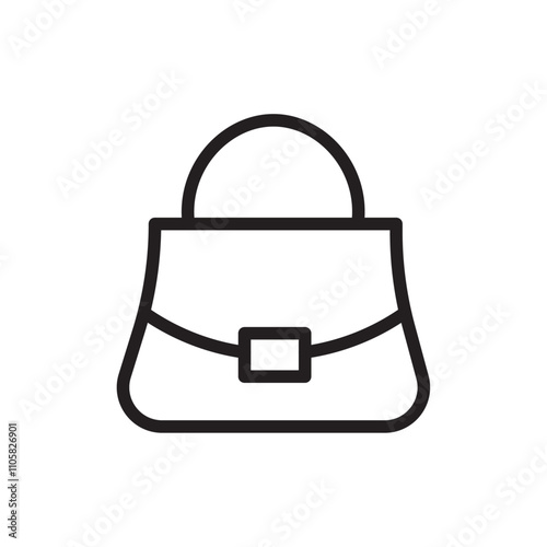 Woman purse icon Thin isolated logo