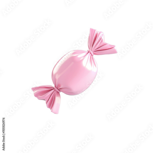A colorful pink candy wrapped in bright paper, perfect for sweet treats, celebrations, and festive occasions. photo