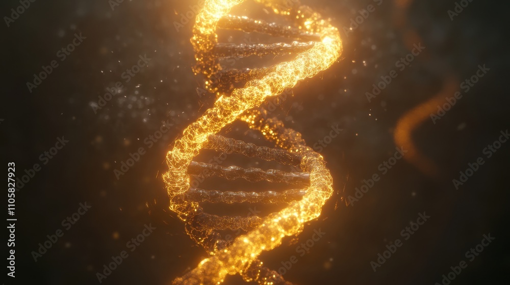 Obraz premium A glowing DNA helix symbolizing the fusion of science and mission, highlighting a brand innovative vision