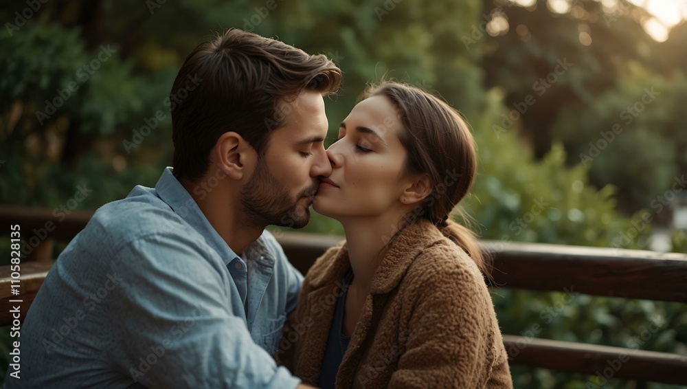 Fototapeta premium Couple sharing a quiet, intimate moment.