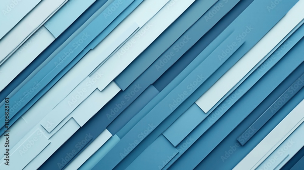 Obraz premium Abstract geometric background with overlapping blue and teal diagonal rectangles creating a layered pattern and modern design.
