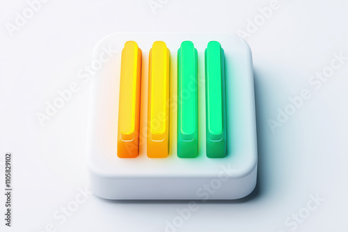 Colorful volume slider bar icon. isolated on white background. photo