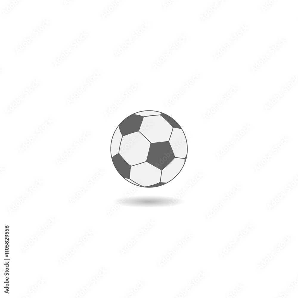 Soccer ball icon in trendy design style with shadow Soccer ball icon in trendy design style with shadow