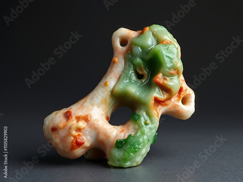 there is a small piece of food that looks like a bone. photo