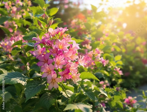 Beautiful cape leadwort flower in garden setting, blue jasmine, vibrant, colorful, plumbago auriculata