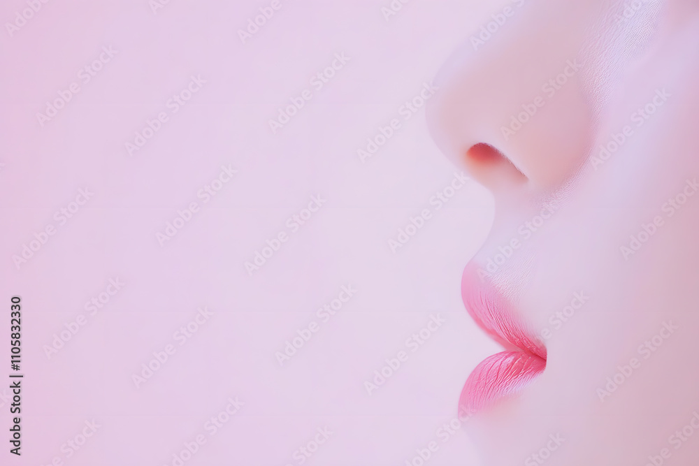 Close-up of delicate lips studio background artistic portrait soft lighting minimalist style beauty concept for seo impact Close-up of delicate lips studio background artistic portrait soft lighting minimalist style beauty concept for seo impact