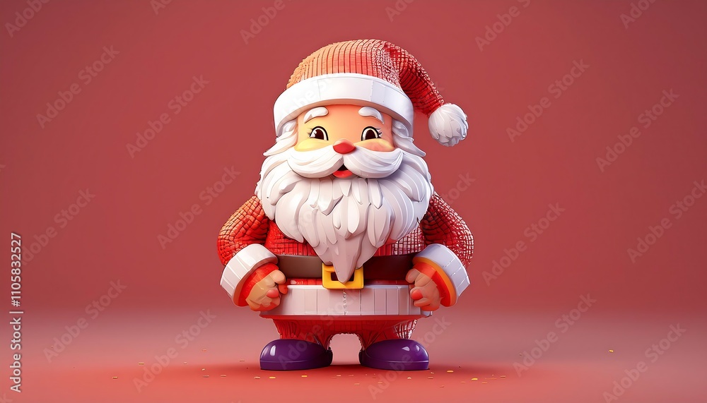 Pixelated Santa Claus on Red Background for Christmas. digital artwork. holiday, decoration, Pixelated Santa Claus on Red Background for Christmas. digital artwork. holiday, decoration,