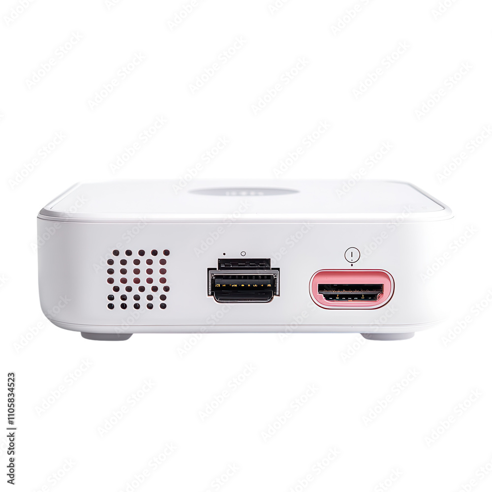 Portable white projector device isolated. PNG transparent. Portable white projector device isolated. PNG transparent.