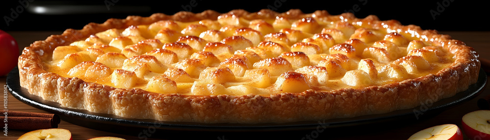 Delicious apple tart with flaky crust and sweet filling. Delicious apple tart with flaky crust and sweet filling.