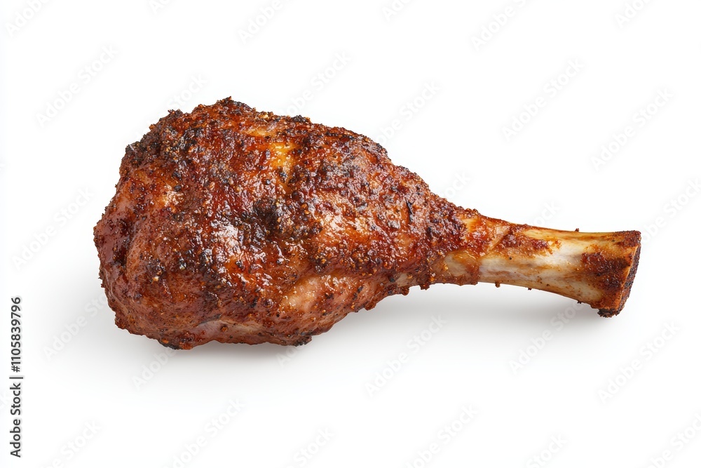A piece of meat is sitting on a white background A piece of meat is sitting on a white background