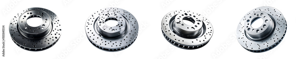 Set, Collection of Industrial Disc Brake isolated on transparent background. Set, Collection of Industrial Disc Brake isolated on transparent background.
