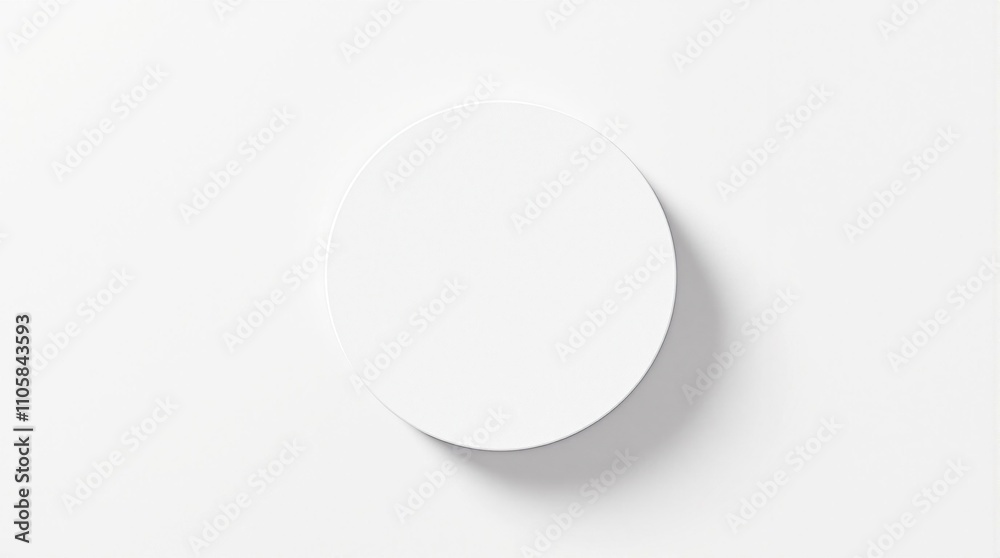 Clean white circle on empty background with shadow effect for design showcase, elegant, concept, product presentation, plain, brand identity Clean white circle on empty background with shadow effect for design showcase, elegant, concept, product presentation, plain, brand identity