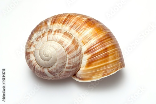 Close-up of snail shell with spiral pattern