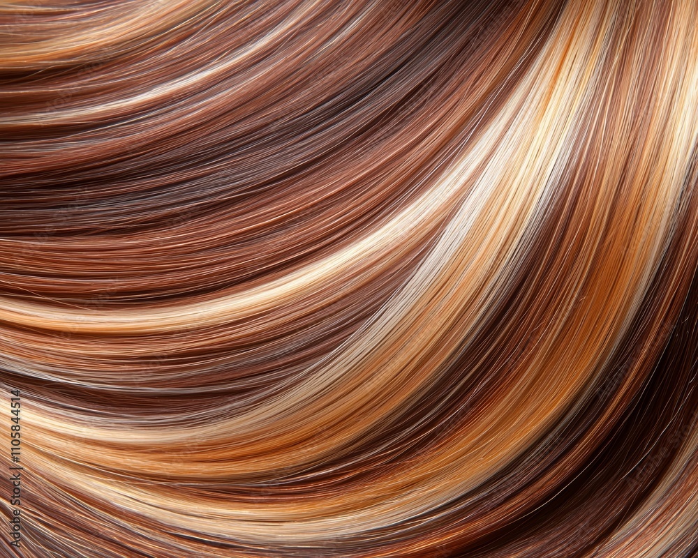 A vibrant swirl of brown and blonde hues creates a dynamic texture, reminiscent of flowing hair or paint strokes.