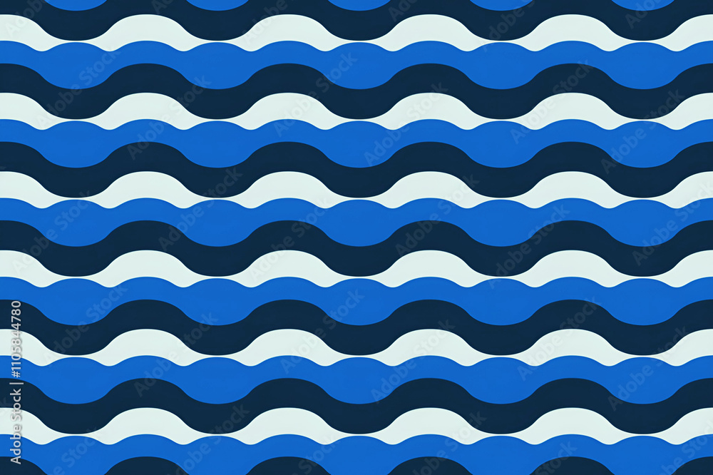Simple pattern design of blue and white waves in alternating style Simple pattern design of blue and white waves in alternating style