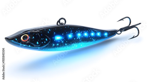 Luminous fishing lure designed for attracting fish. photo