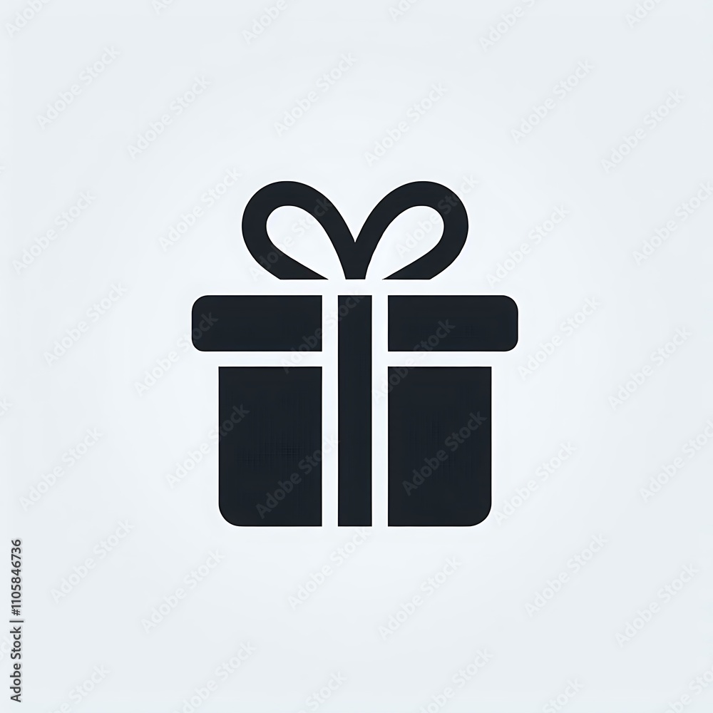 A simple gift box icon with a bow. A simple gift box icon with a bow.