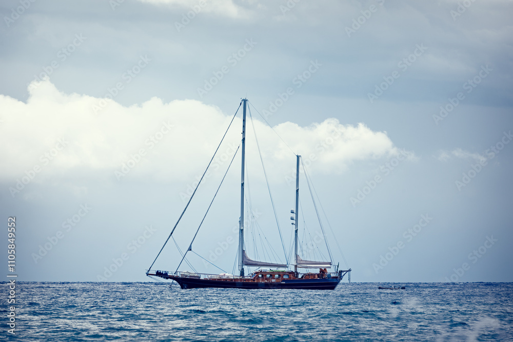 Sailboat on the Open Sea Sailboat on the Open Sea
