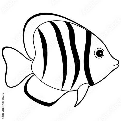 Butterflyfish Vector Illustration on White Background