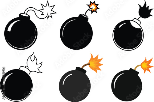 Explosive Cartoon Bomb Cliparts - Icon Pack for Creative Designs