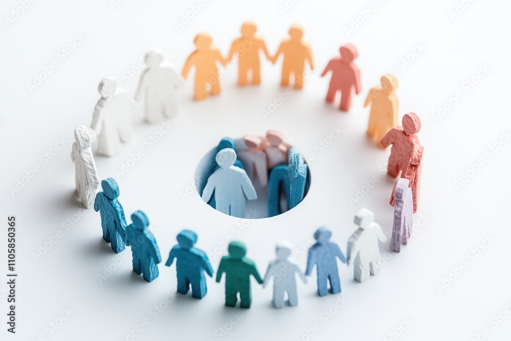 Circle symbolising discrimination and exclusion. Circle symbolising discrimination and exclusion.