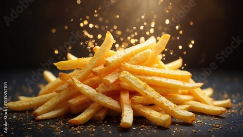 Obraz na płótnie Crispy Golden Fries w salonie