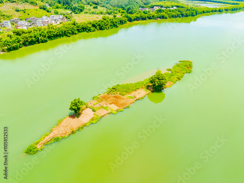 Aerial photography of the beautiful scenery of Hejiang River in Fengkai, Zhaoqing, Guangdong photo