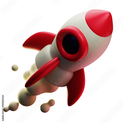 3d render of a rocket