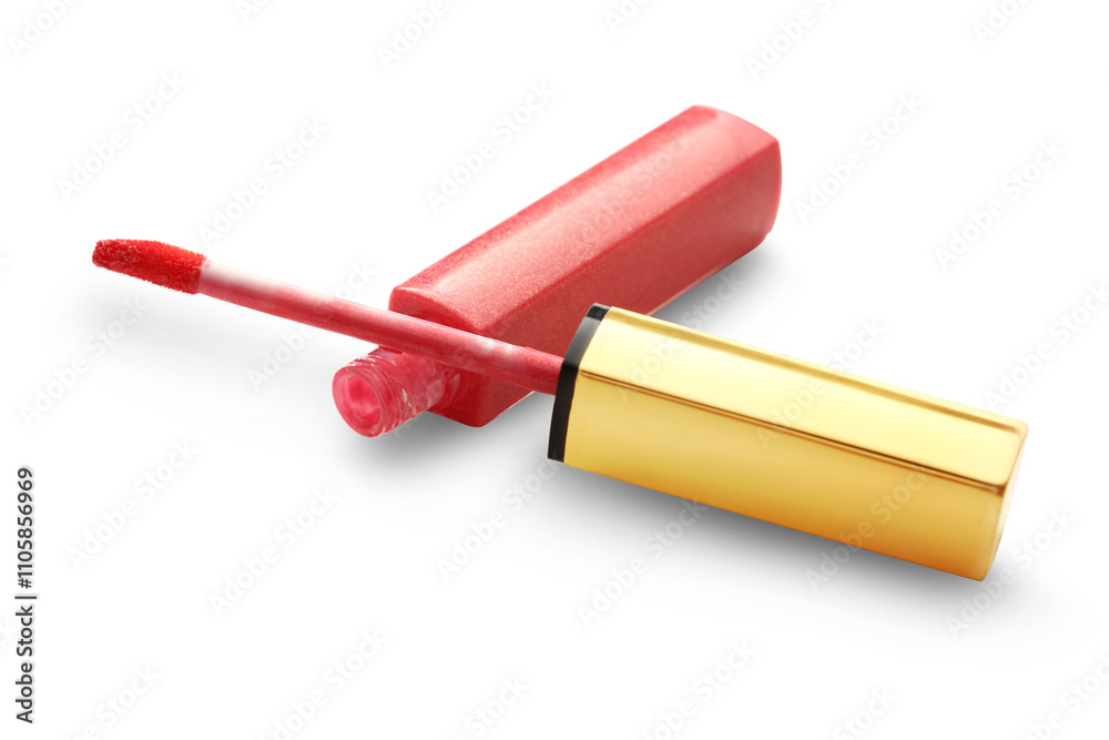 Red liquid lipstick isolated on white Red liquid lipstick isolated on white