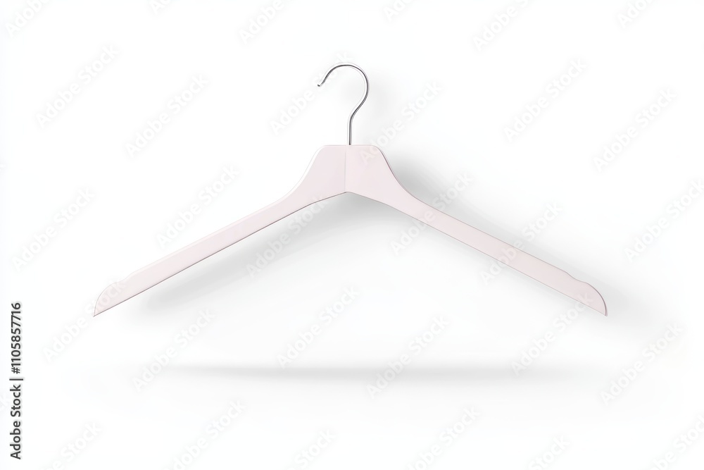 Minimalist white clothes hanger isolated on white background Minimalist white clothes hanger isolated on white background