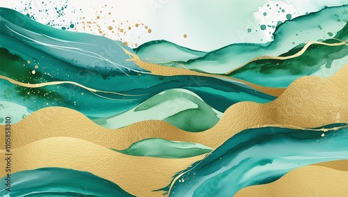 Abstract Watercolor Texture for Eco-Friendly Designs. Generated with AI