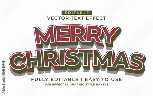 3d editable christmas text effect graphic style template