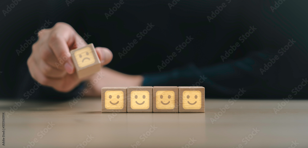 Businessman selects representing employee evaluation, selecting top talent, and ensuring optimal workplace performance for organizational success. promoting excellence.