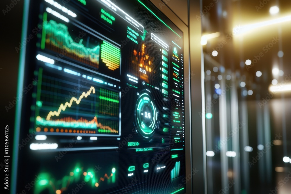 Interactive Digital Dashboard Displaying Financial Data and Analytics ...