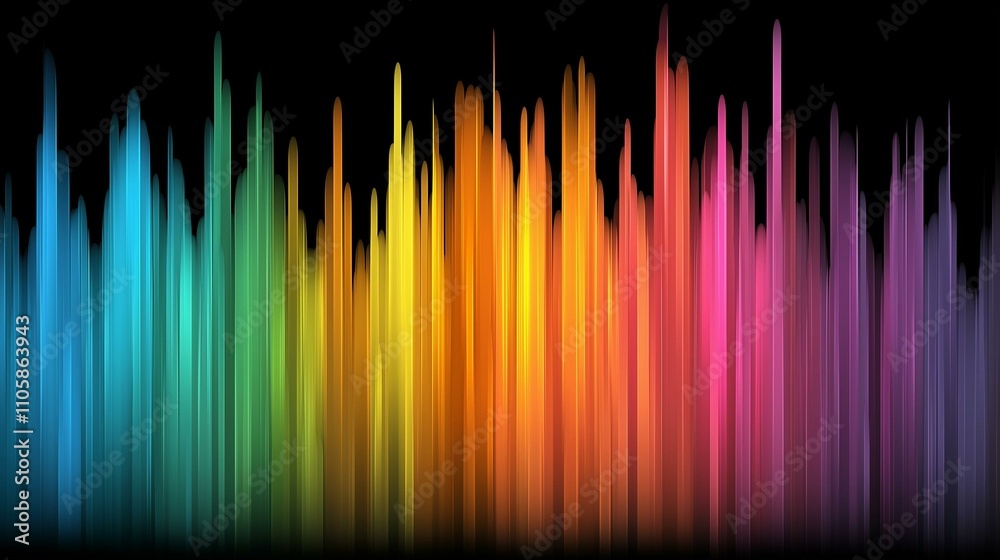 Harmony redefined with voice, audio and accent. A vibrant, colorful soundwave visualization against a black background, showcasing a spectrum of hues in a dynamic, artistic form. Harmony redefined with voice, audio and accent. A vibrant, colorful soundwave visualization against a black background, showcasing a spectrum of hues in a dynamic, artistic form.