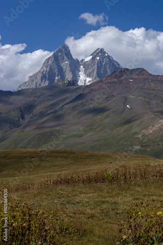Ushba Mountain in Svaneti region of Georgia