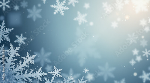 Elegant Blue and Gold Snowflake Background - Perfect for Holiday Cards, Winter Themes, and Festive Invitations