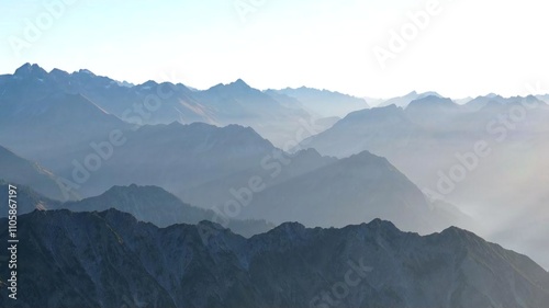 mountain ridges of high mountains