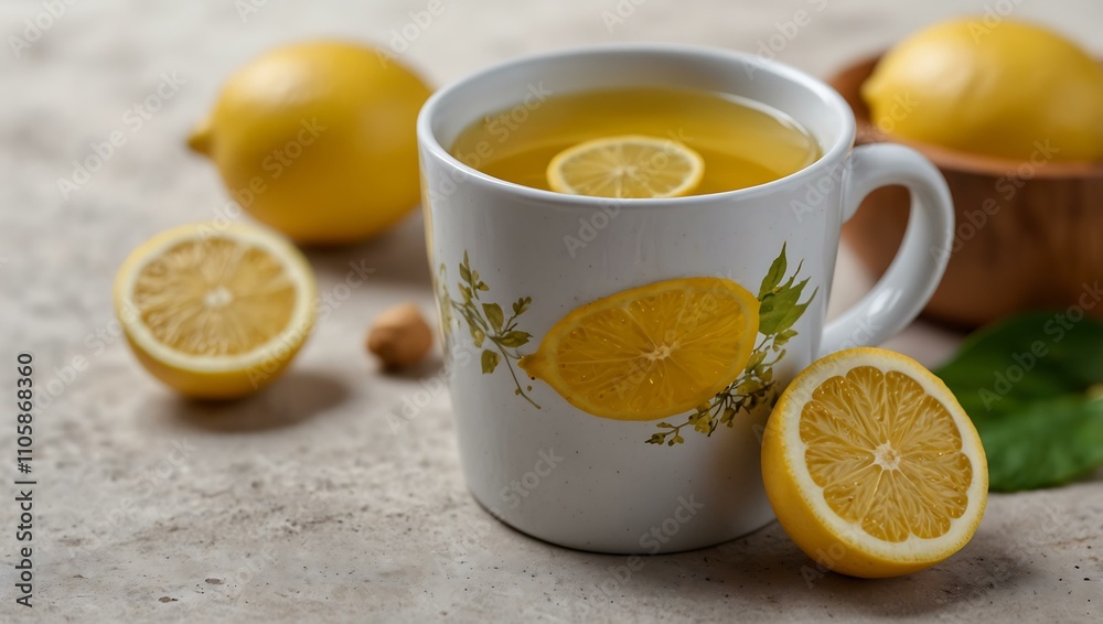 Cups of linden tea with lemon on a white background. Cups of linden tea with lemon on a white background.