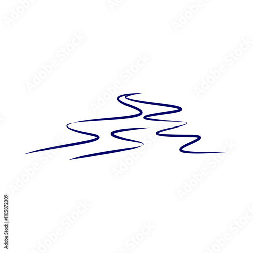 river flowing stylized vector illustration