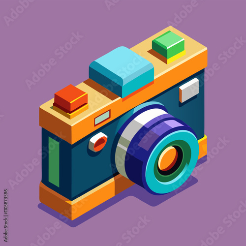 3D Cartoon Camera Vector Design