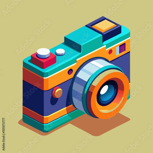 3D Cartoon Camera Vector Design